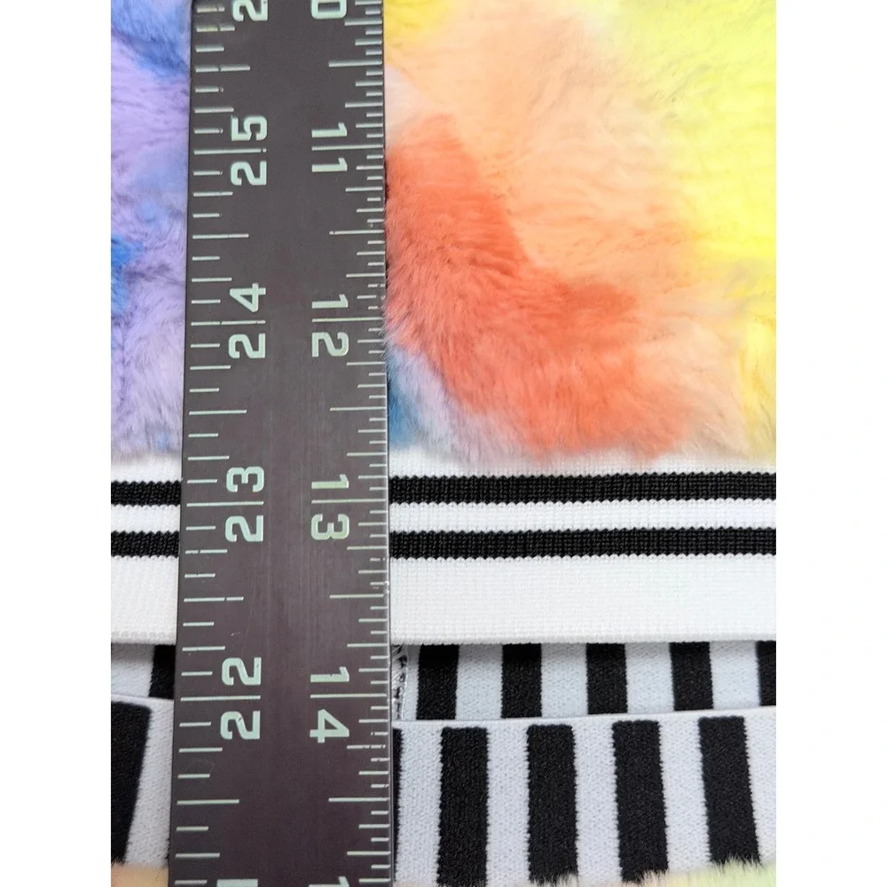 Baby Sara Kids Faux Fur Tie Dye Sequin Smiley Face Top and Pants Set Size 5